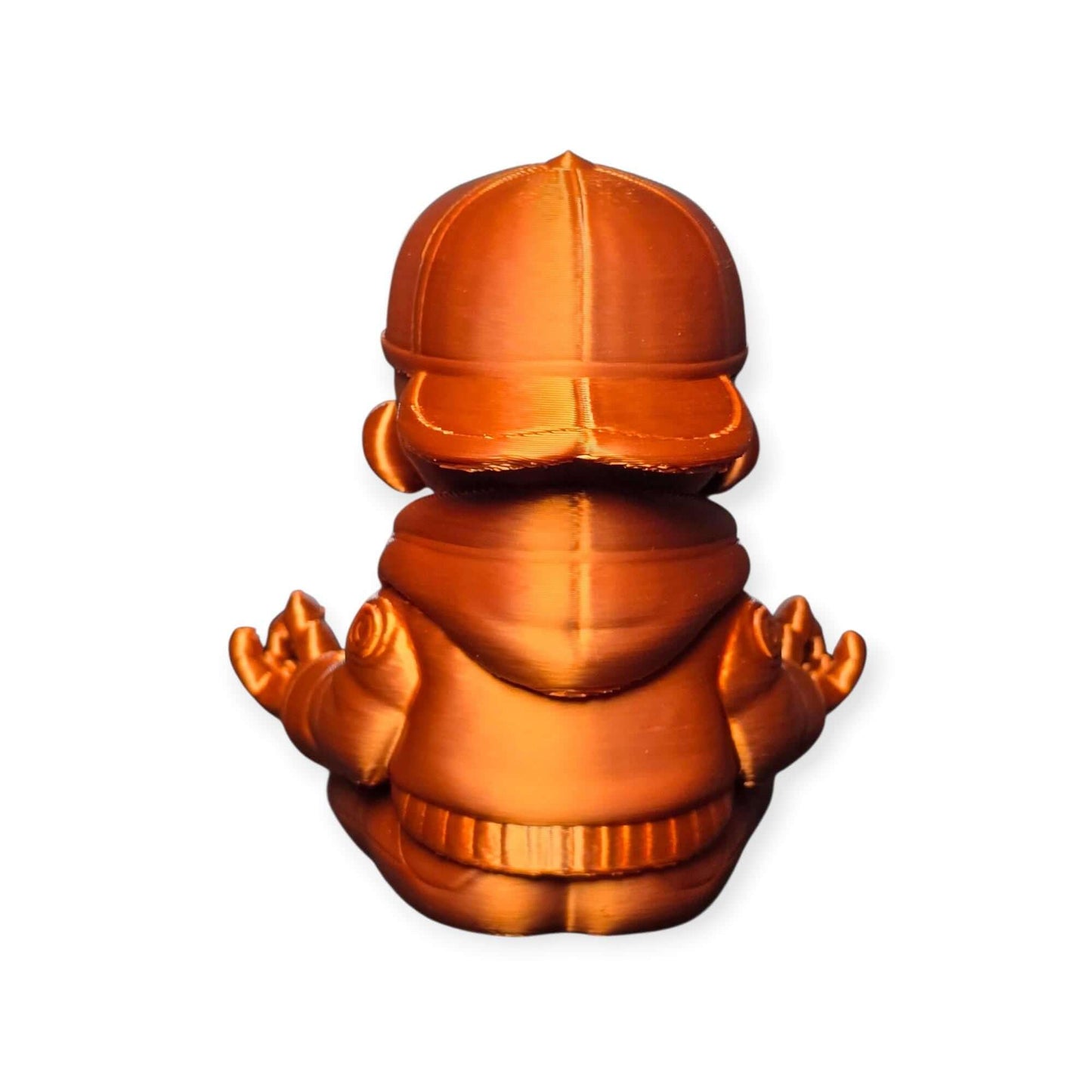 Meditating Skeleton Statue: Copper Metallic Buddha, Urban Streetwear Decor-Digital Chaotik