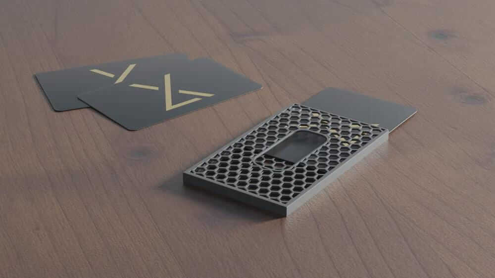 Modern Business Card Holder – Sleek Hex Design | Minimalist Desktop Card Organizer | Luxury Professional Office Accessory-Digital Chaotik