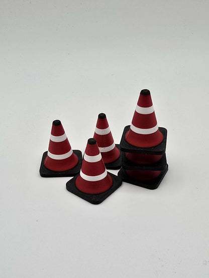 Mini RC Drift Cones: 1/10 & 1/64 Scale Track Markers, Garage Props - 12 Pack-Digital Chaotik