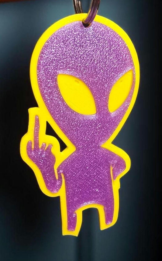 3D Printed Alien Keychain: Sassy Middle Finger - Funny Sci-Fi Gift-Digital Chaotik