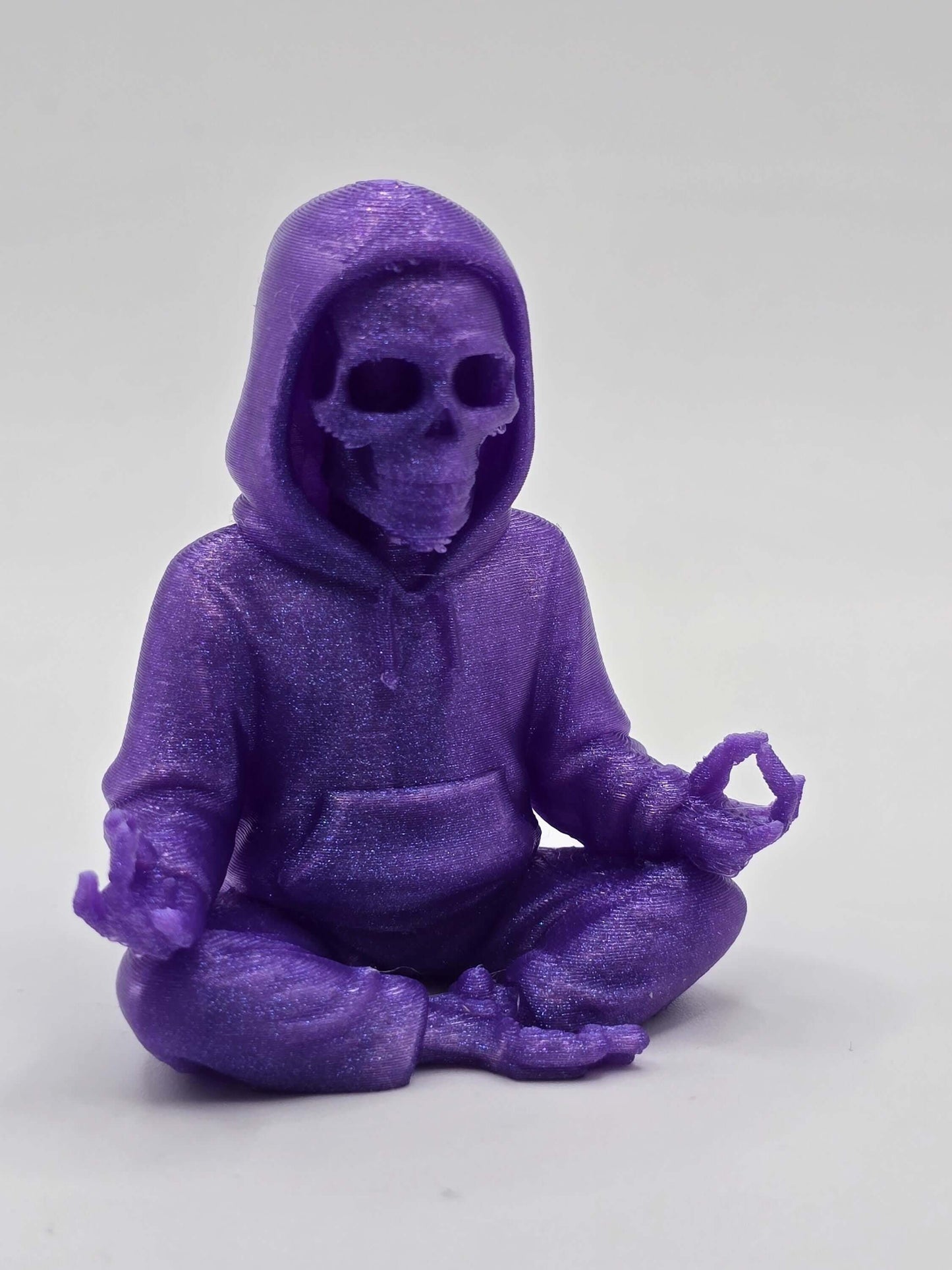 3D Printed Meditating Grim Reaper: Gothic Zen Skeleton Decor-Digital Chaotik