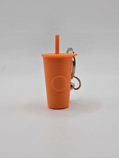 3D Printed Miniature Iced Drink Cup Keychain: Fun Tumbler with Straw-Digital Chaotik