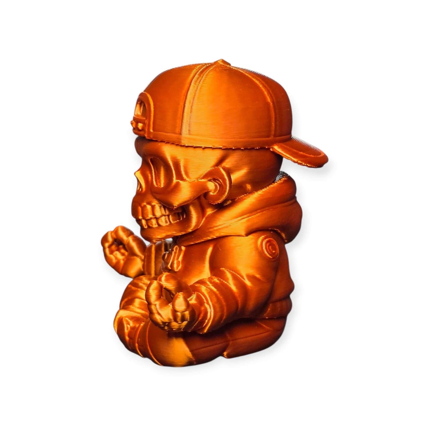 Meditating Skeleton Statue: Copper Metallic Buddha, Urban Streetwear Decor-Digital Chaotik