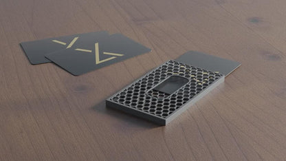 Modern Business Card Holder – Sleek Hex Design | Minimalist Desktop Card Organizer | Luxury Professional Office Accessory-Digital Chaotik
