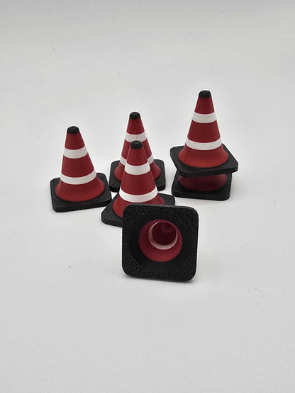 Mini RC Drift Cones: 1/10 & 1/64 Scale Track Markers, Garage Props - 12 Pack-Digital Chaotik