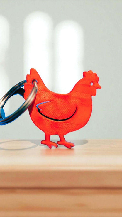 3D Printed Chicken Keychain: Farm Animal Key Ring - Poultry Lover Gift-Digital Chaotik