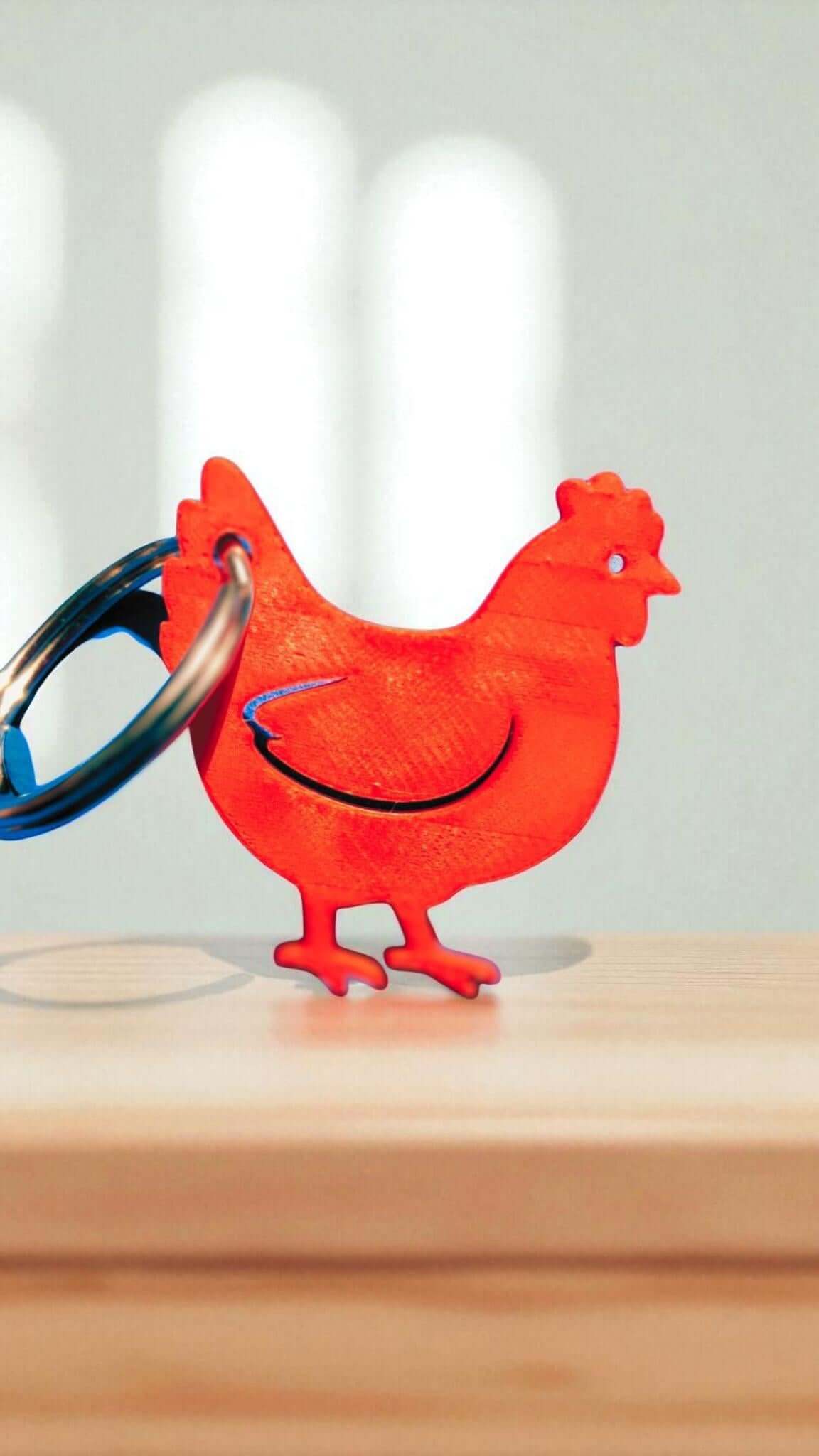 3D Printed Chicken Keychain: Farm Animal Key Ring - Poultry Lover Gift-Digital Chaotik