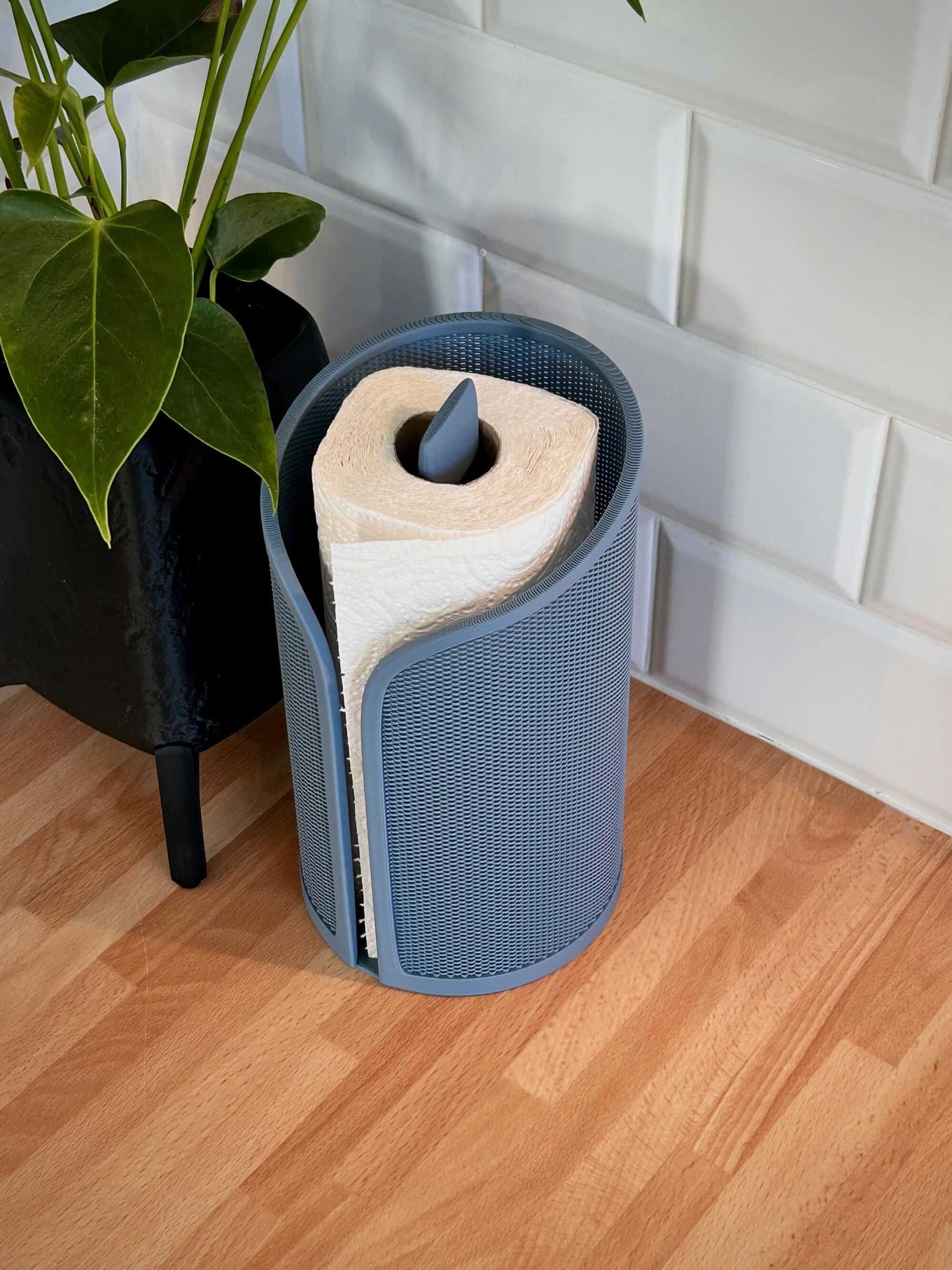 Modern Paper Towel Holder – Vertical Countertop Roll Dispenser | Stylish Kitchen Organizer | Textured Minimalist Design-Digital Chaotik