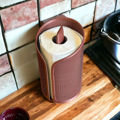 Modern Paper Towel Holder – Vertical Countertop Roll Dispenser | Stylish Kitchen Organizer | Textured Minimalist Design-Digital Chaotik