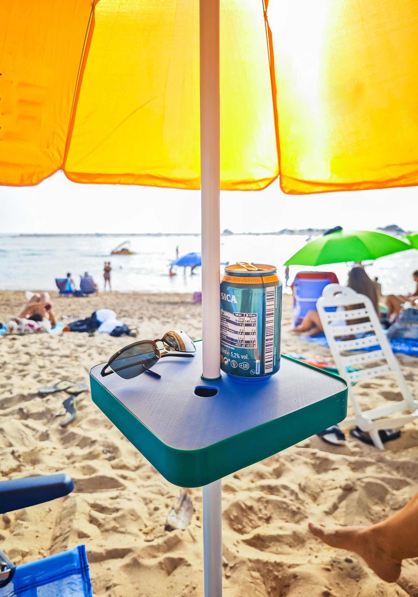 Beach Umbrella Table Tray: Portable Drink & Phone Holder-Digital Chaotik