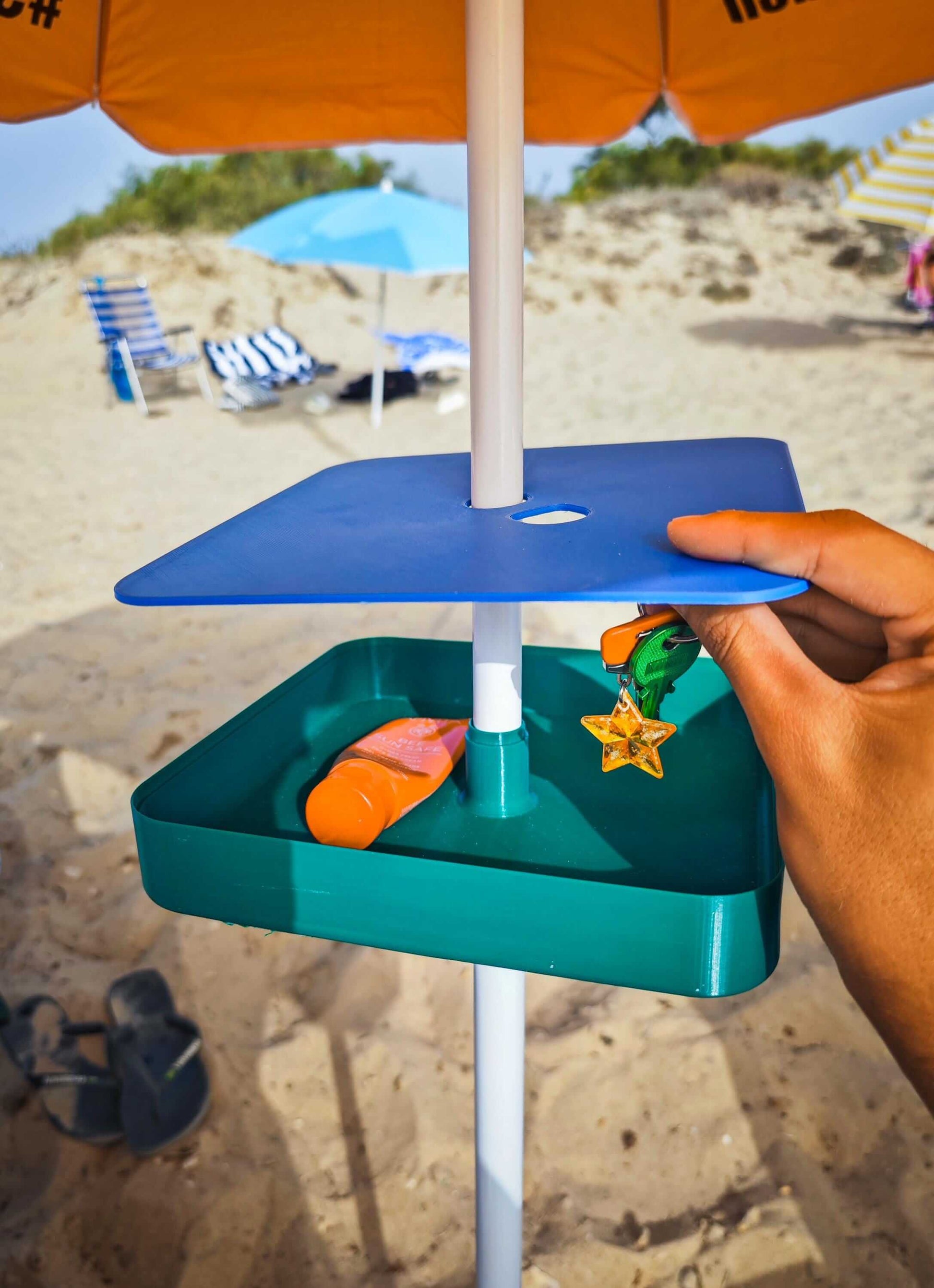 Beach Umbrella Table Tray: Portable Drink & Phone Holder-Digital Chaotik