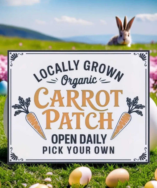 Carrot Patch Sign – Vintage Easter Spring Decor-Digital Chaotik