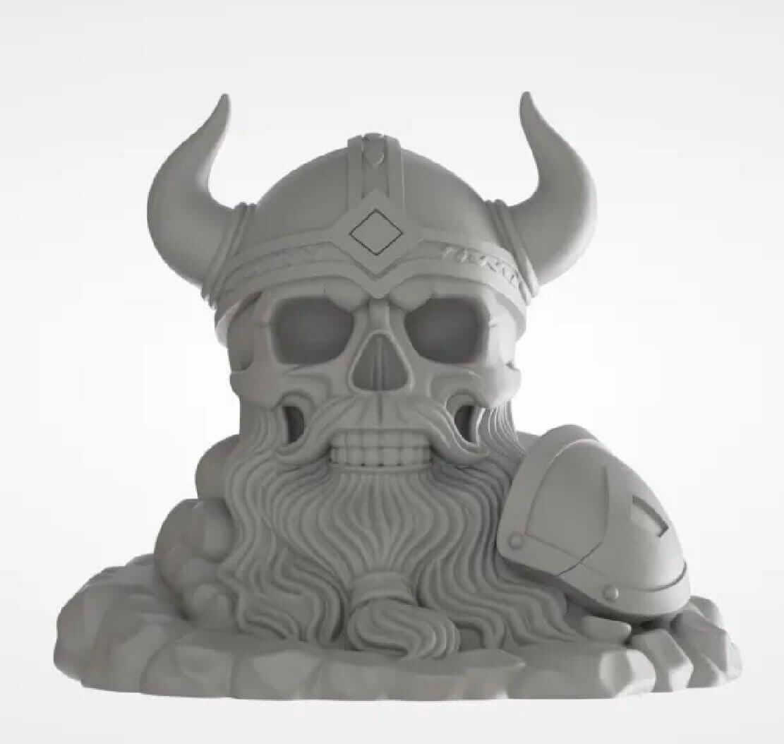 Viking Skull Statue | 3D Printed Norse Decor-Digital Chaotik