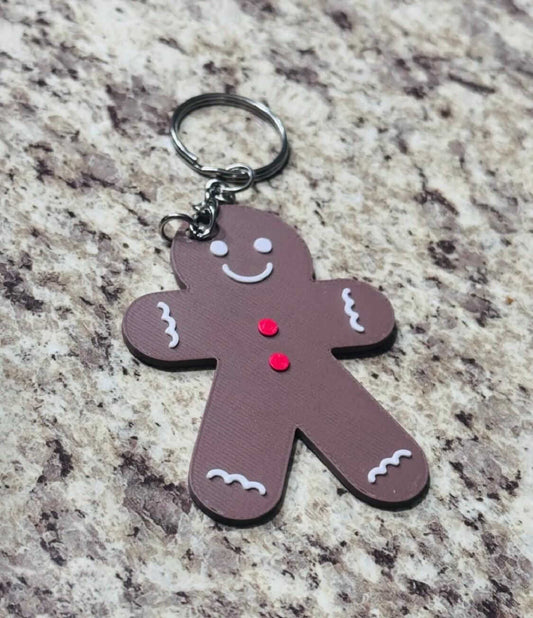 Cute Gingerbread Man Keychain | Christmas Cookie Keychain | Holiday Gift for Her | Gingerbread Lover Ornament | Festive Stocking Stuffer-Digital Chaotik