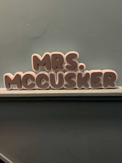 Custom Teacher Desk Name Plate • Layered Classroom Decor-Digital Chaotik