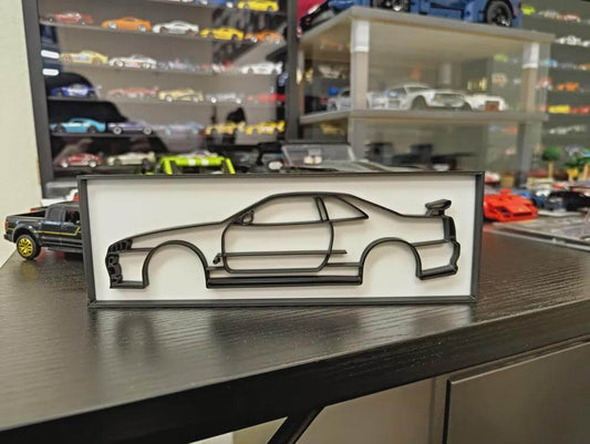 R34 Skyline Silhouette Wall Art | JDM Car Decor-Digital Chaotik