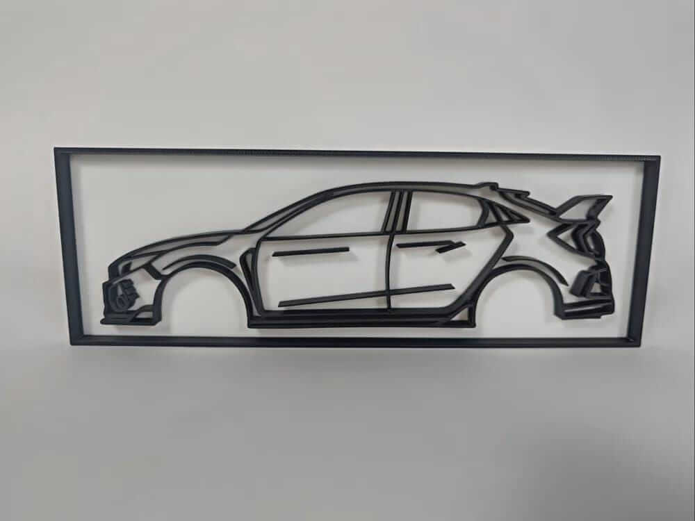 Type R Hatchback Silhouette | 3D Printed JDM Car Wall Art-Digital Chaotik
