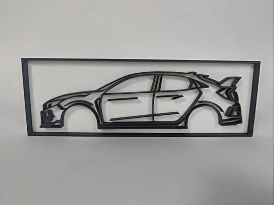 Type R Hatchback Silhouette | 3D Printed JDM Car Wall Art-Digital Chaotik