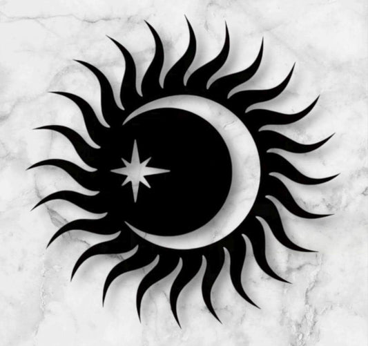 Celestial Sun and Moon Print | Boho Spiritual Wall Art-Digital Chaotik