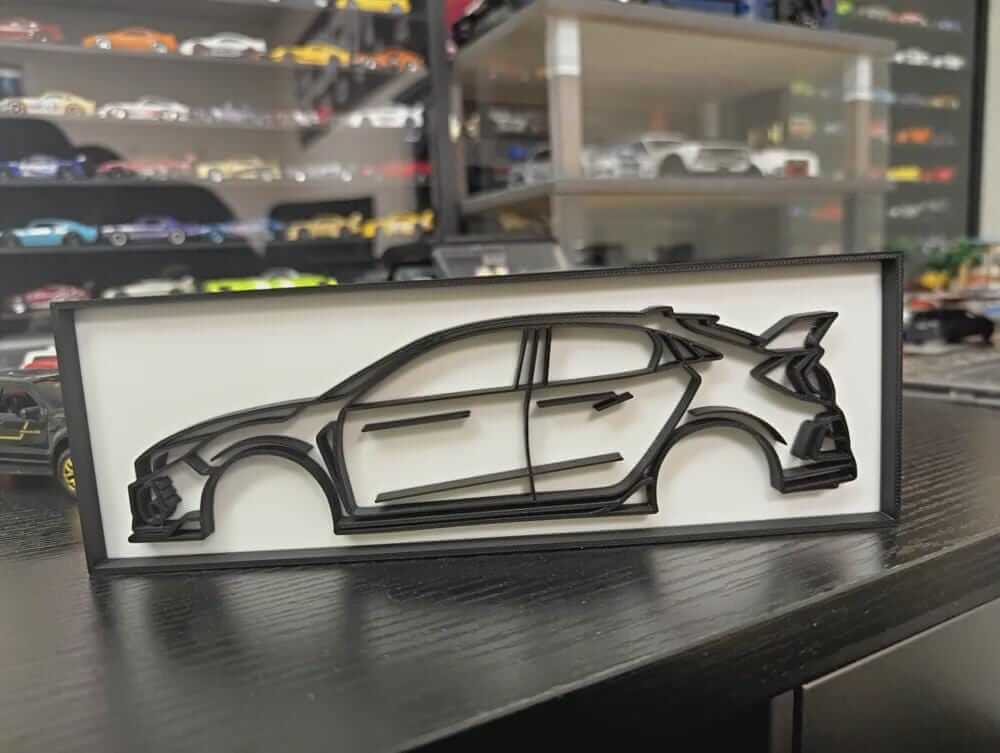 Type R Hatchback Silhouette | 3D Printed JDM Car Wall Art-Digital Chaotik