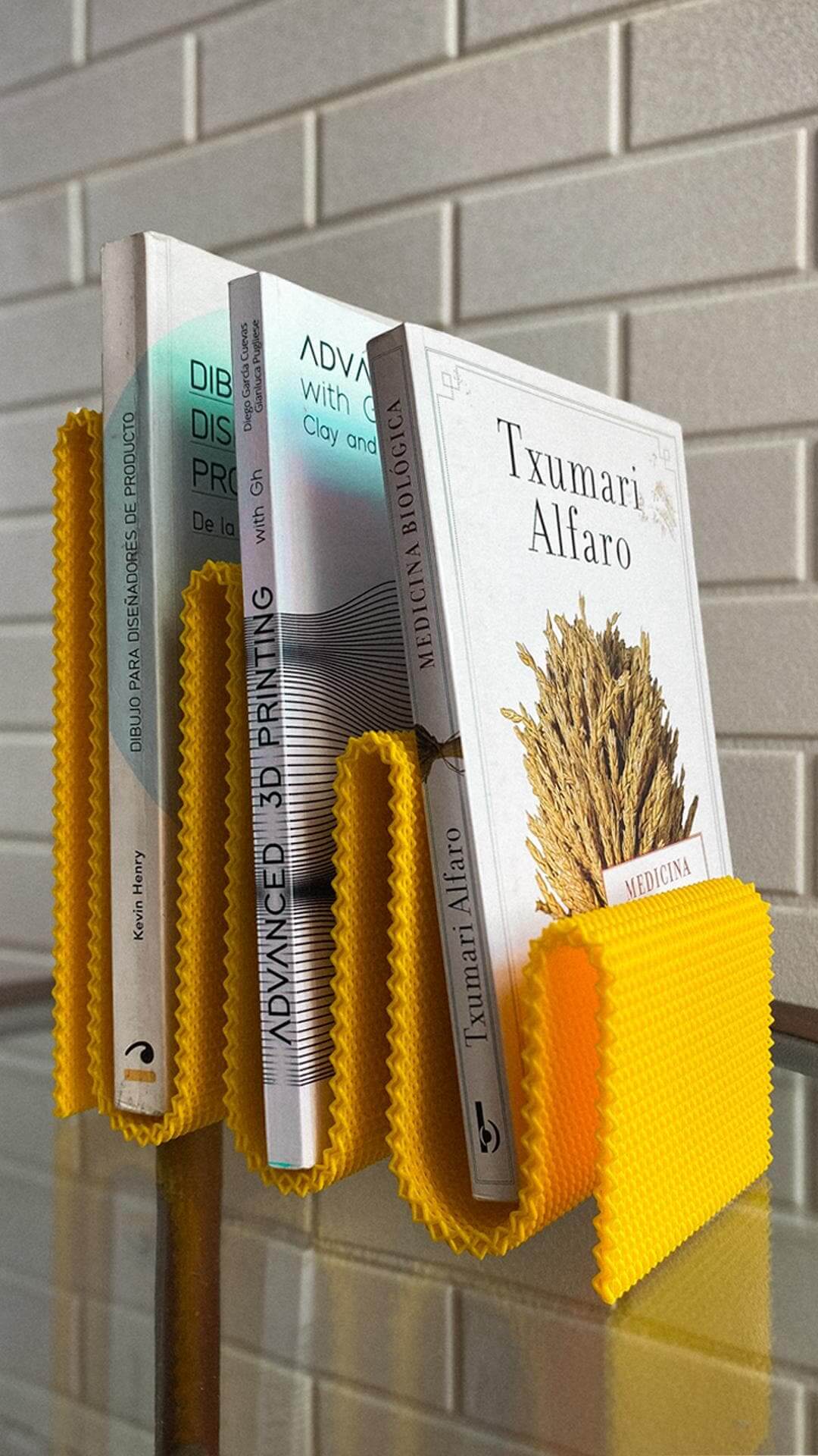 Modern Book Organizer | Sculptural Book Holder | Ripple Mesh Bookend | Minimal Desk & Shelf Decor | Home Office Storage-Digital Chaotik