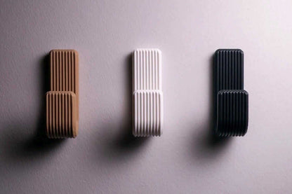 Set of 3 Modern Minimalist Wall Hooks | Ribbed Coat Hook | Scandinavian Wall Decor | 3D Printed Entryway Hook | Bathroom Towel Hook-Digital Chaotik