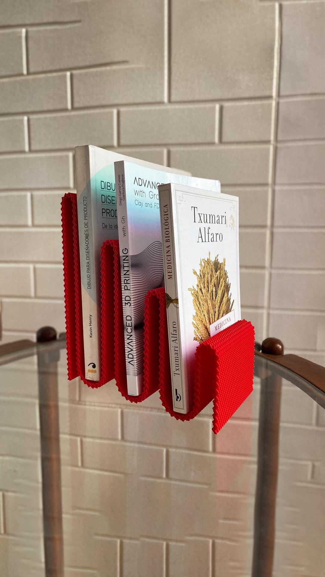 Modern Book Organizer | Sculptural Book Holder | Ripple Mesh Bookend | Minimal Desk & Shelf Decor | Home Office Storage-Digital Chaotik